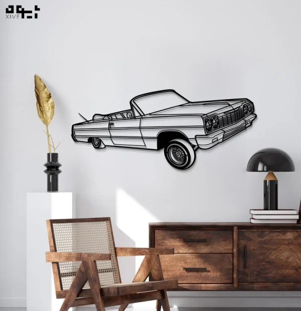 1964CHEVROLETIMPALACONVERTIBLELOWRIDER-2_800x دکوری دیواری فلزی طرح ماشین 1964 Impala Convertible Lowrider