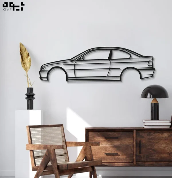 دکوری دیواری فلزی طرح ماشین BMW E46 COUPE FACE LIFT